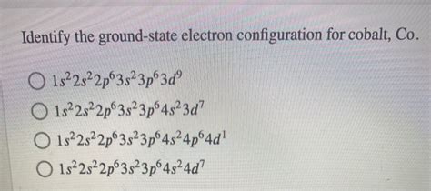 complete electron configuration for cobalt|cobalt electron configuration long form.